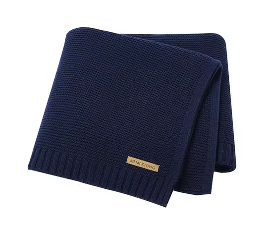 Knit baby blanket Navy