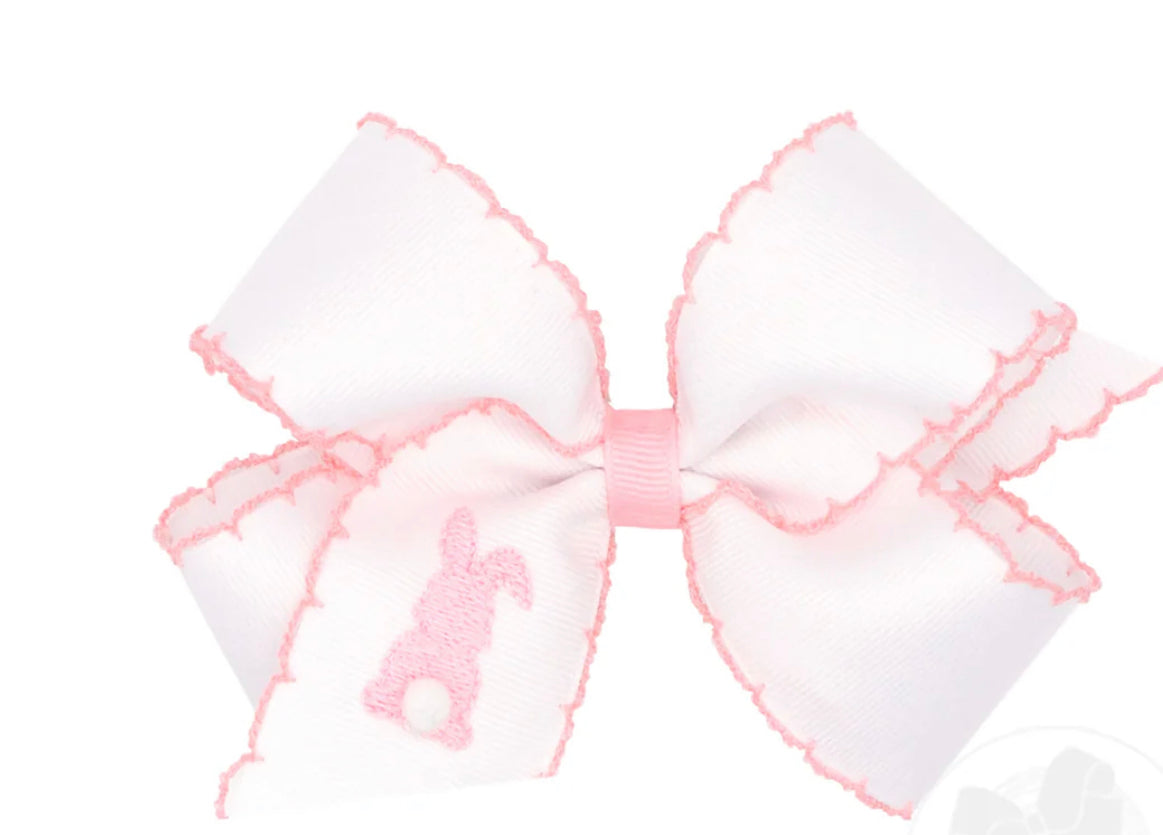 Hippity hop moon stitch embroidered bow