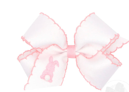 Hippity hop moon stitch embroidered bow