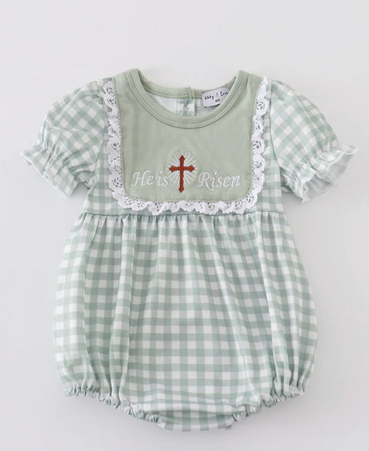 He is risen cross girls bubble