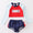 Patriotic flag Rashguard swim set girls