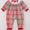 Red Santa plaid girl romper