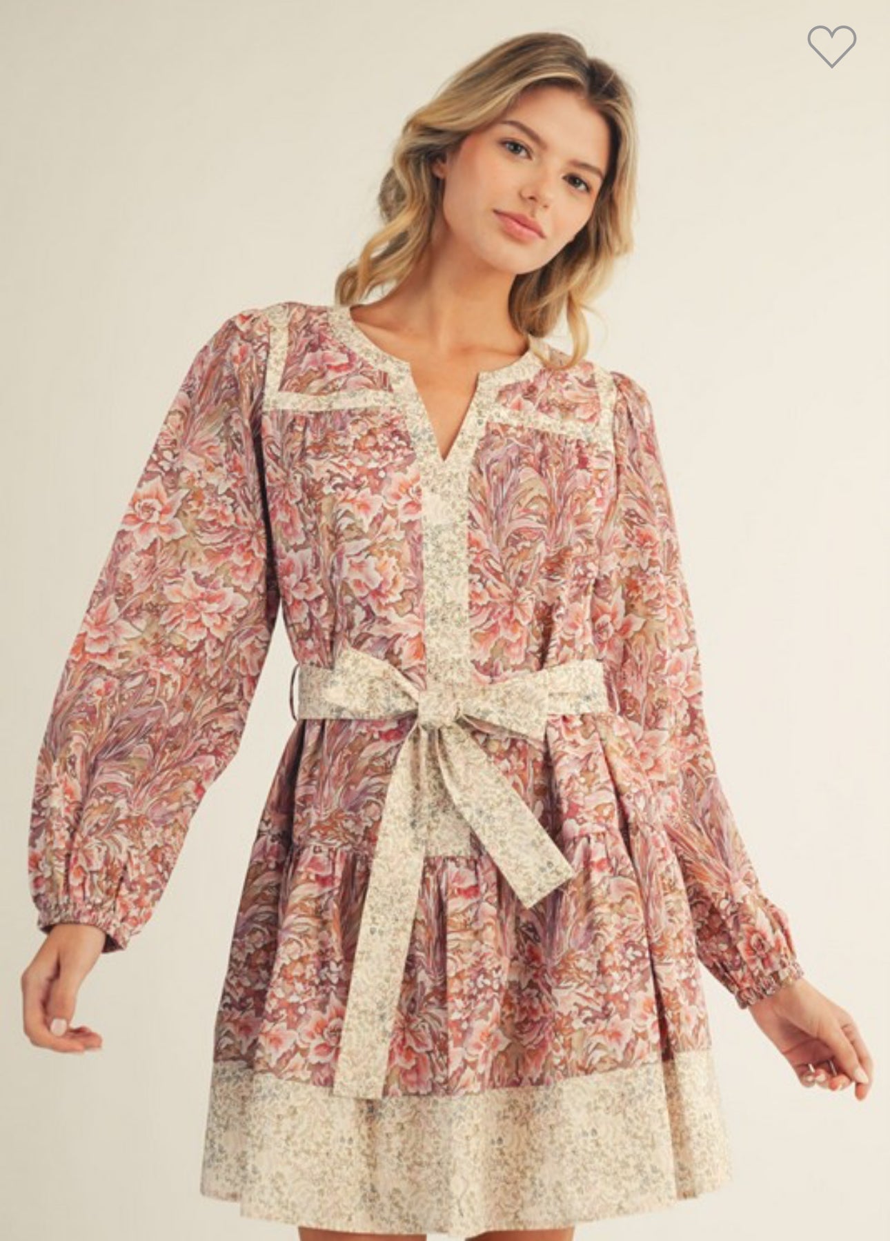 Floral print tie dress