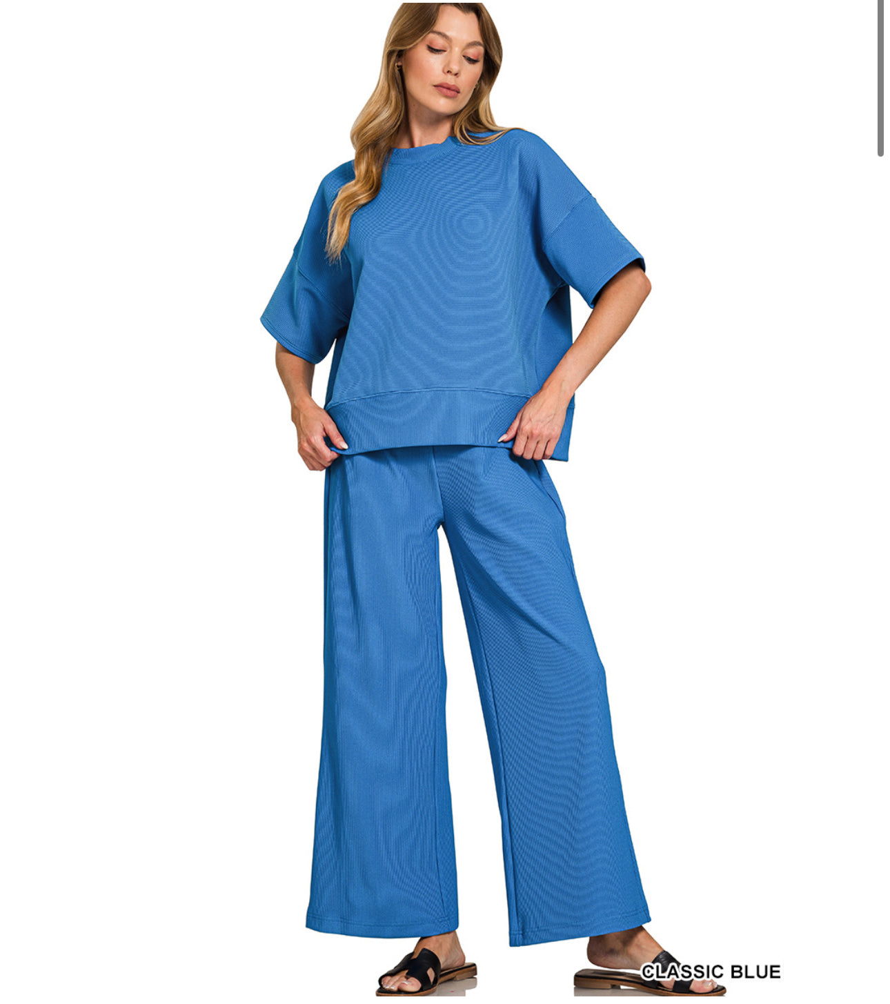 Blue short sleeve pant set