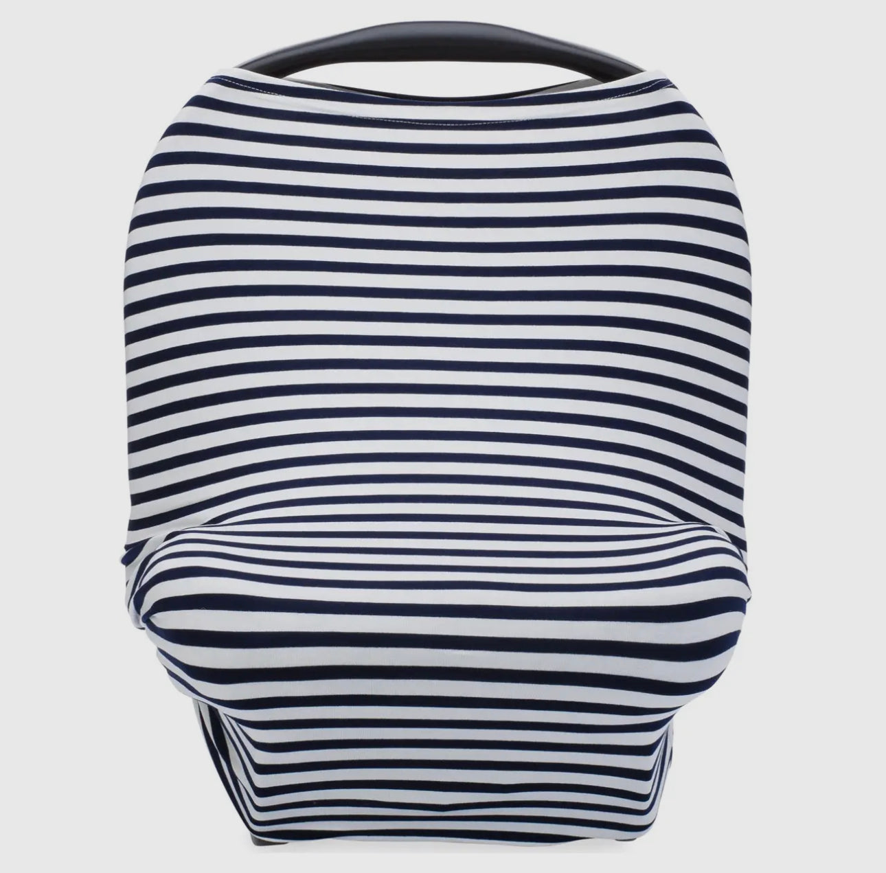 Multi use 4 in 1- car seat cover, nursing cover, shopping cart cover, high chair cover - white/navy stripe