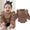 Brown Ruffle knit sweater bubble