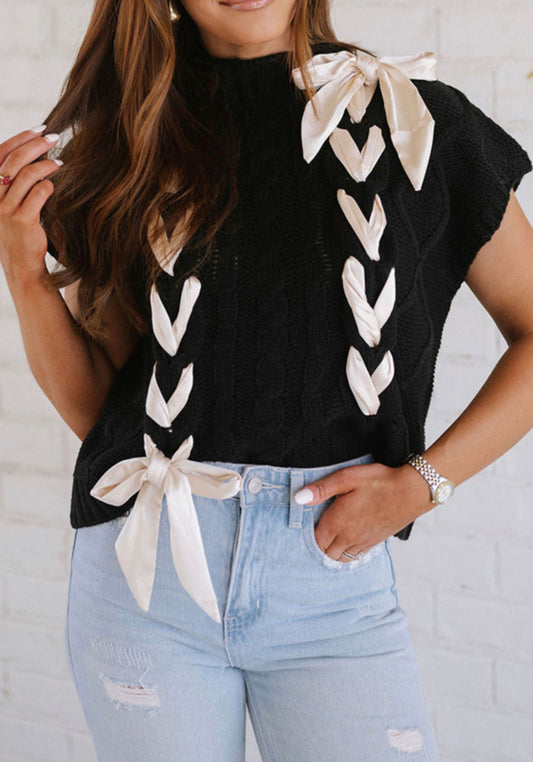 Bowknot knit sweater