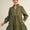Olive ruffled neckline dress