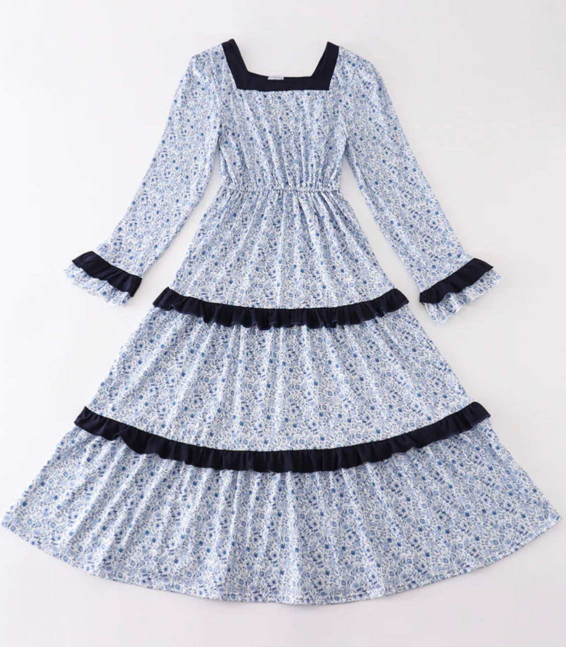 Blue floral women’s dress- MAMA + MINI SET