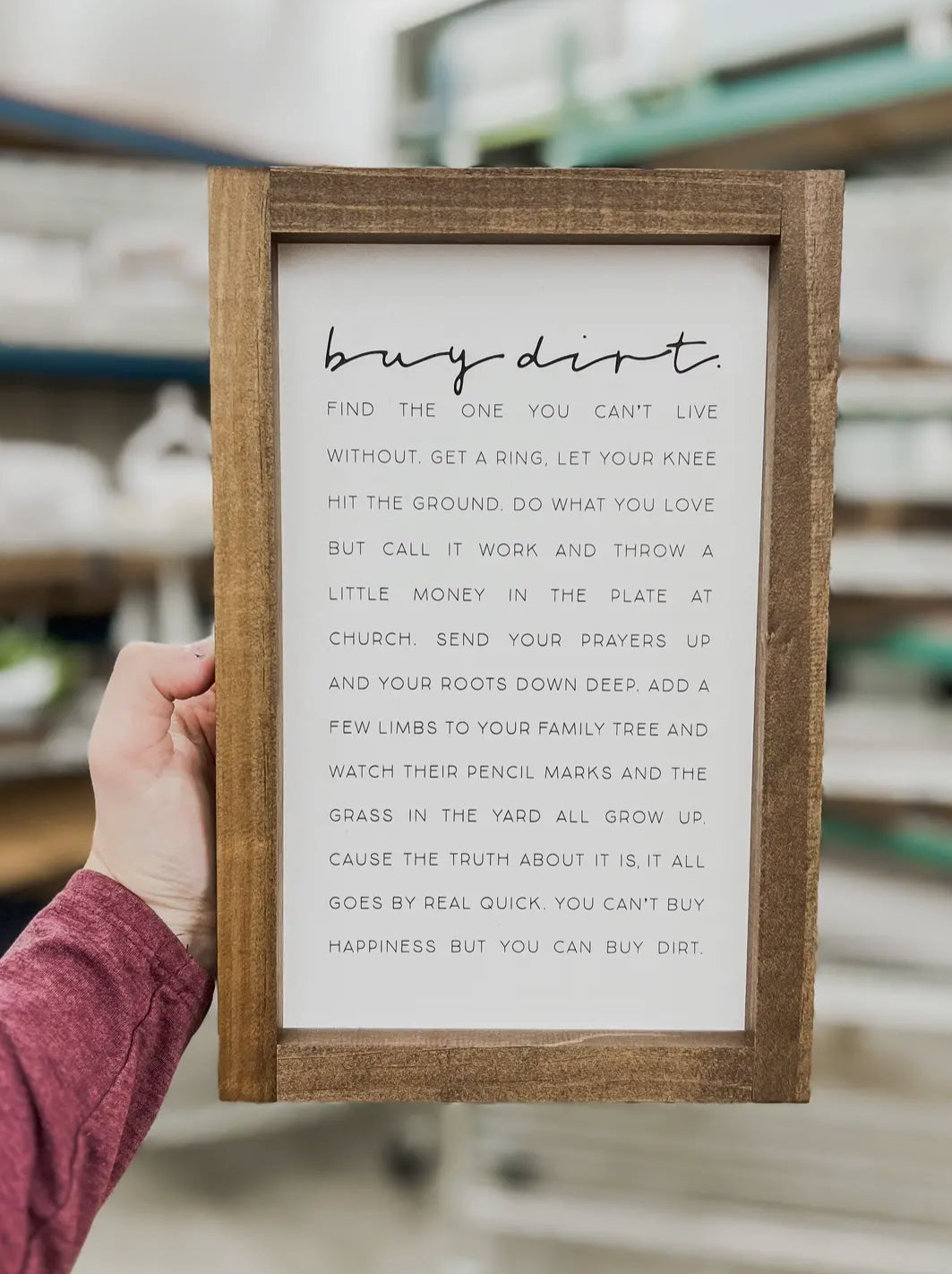 Buy dirt 8x12, white/ dark walnut