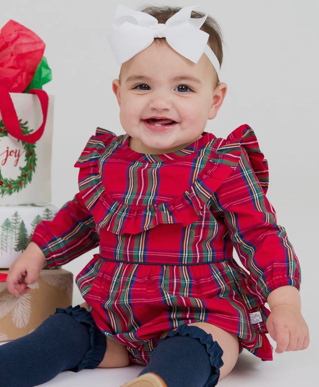 Rufflebutts girls plaid romper