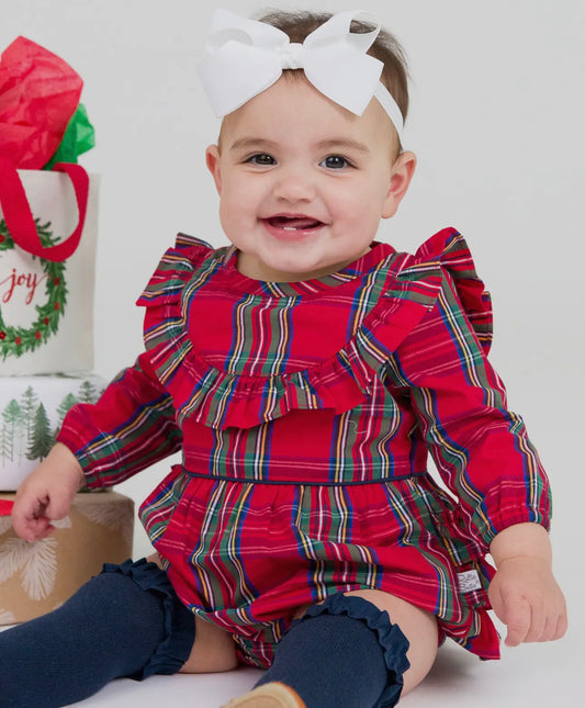 Rufflebutts girls plaid romper