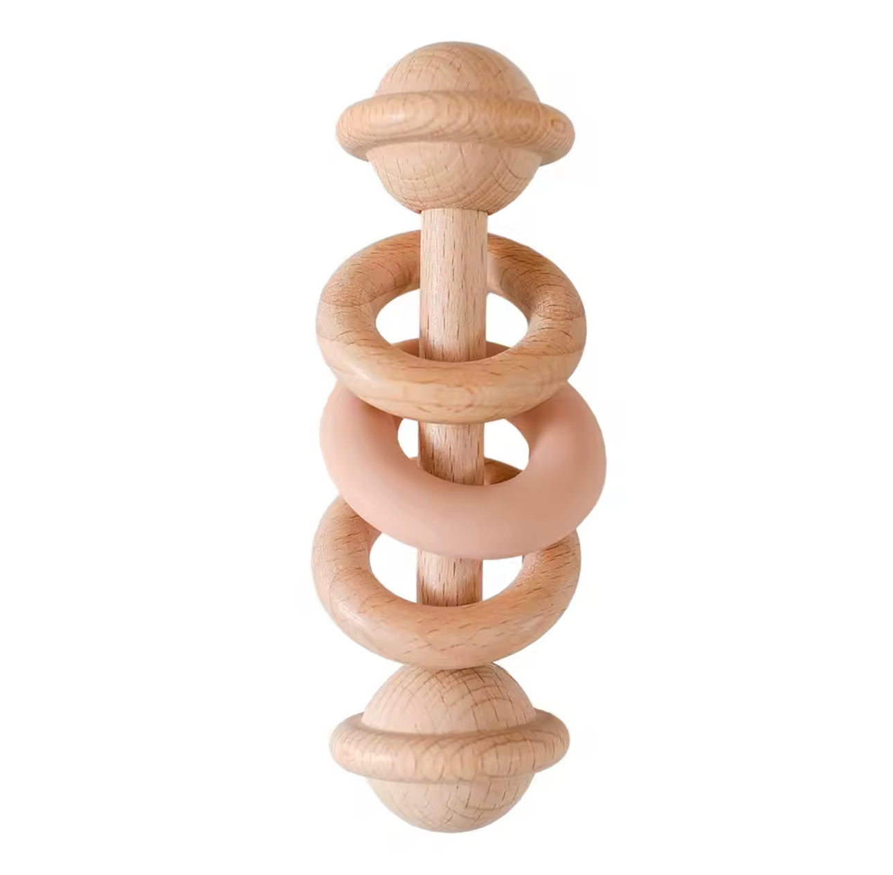 Wooden solid baby rattle