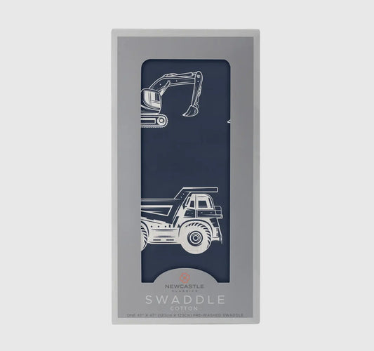Dump trucks & diggers bamboo swaddle