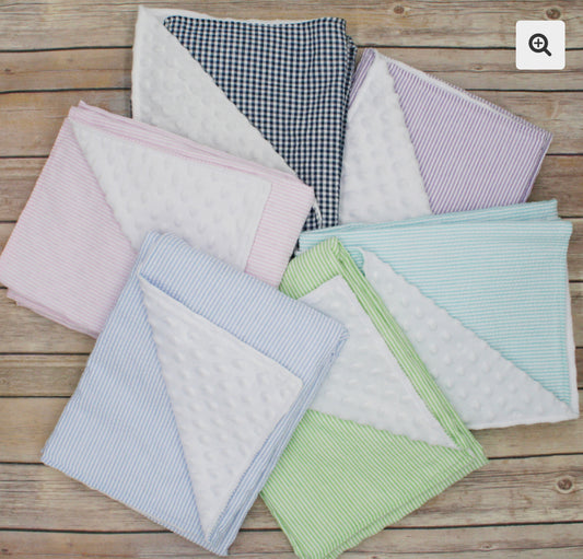 Minky Dot Baby Blanket- embroider me-