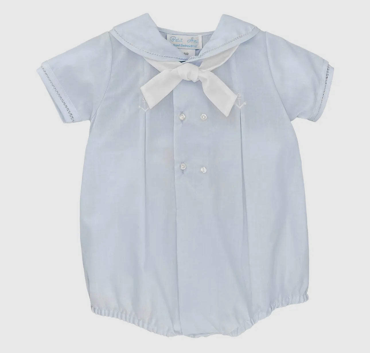 Blue romper with anchor