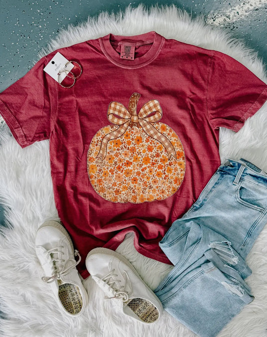 Pumpkin bow tee