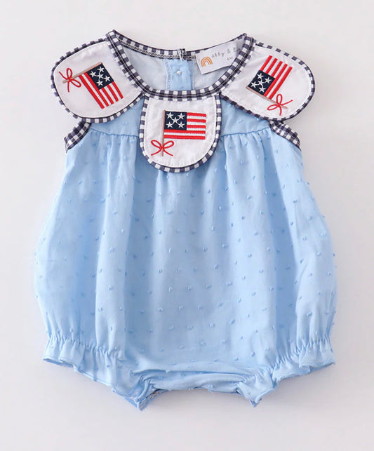 Patriotic flag girls bubble