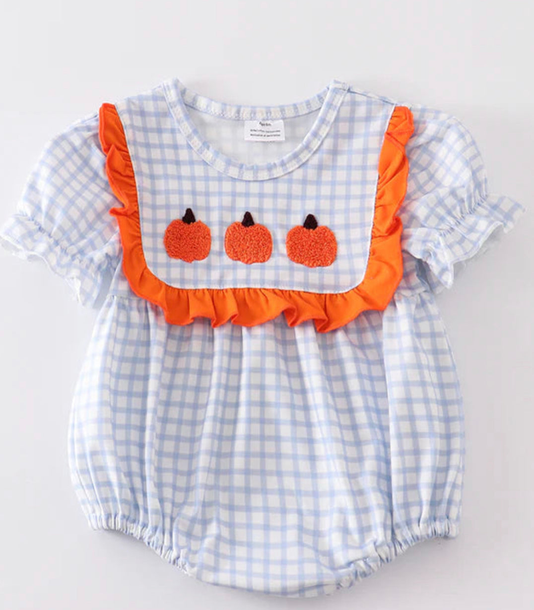 French knot girls plaid bubble