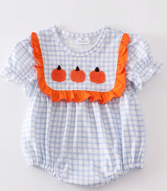 French knot girls plaid bubble