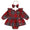 Red plaid girls bubble with bow