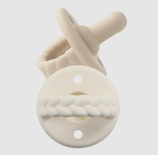 Itzy ritzy pacifier set toast + buttercream