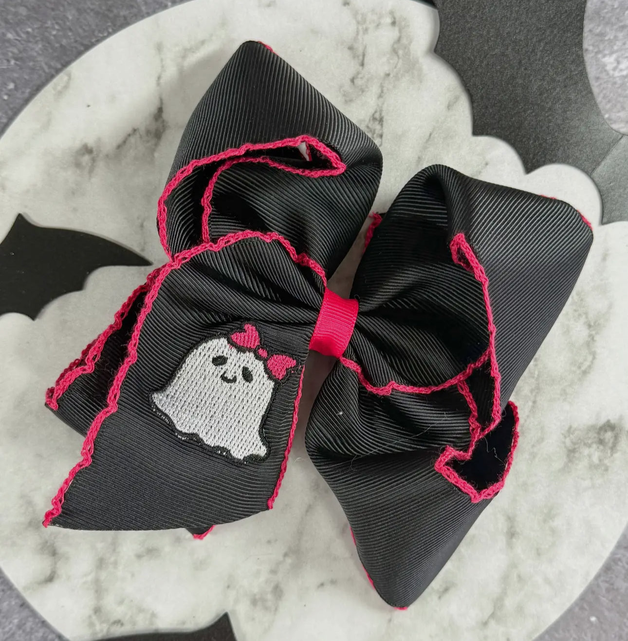 Ghost moonstitch headband bow