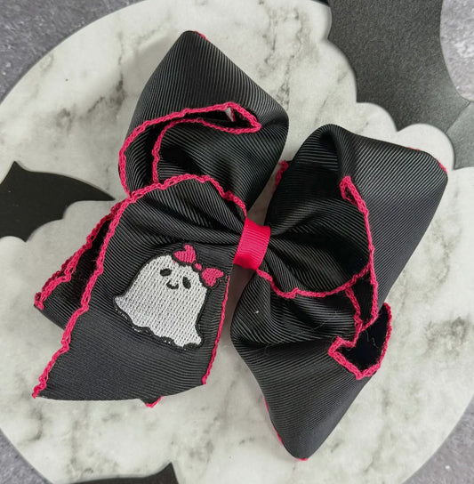 Ghost moonstitch headband bow