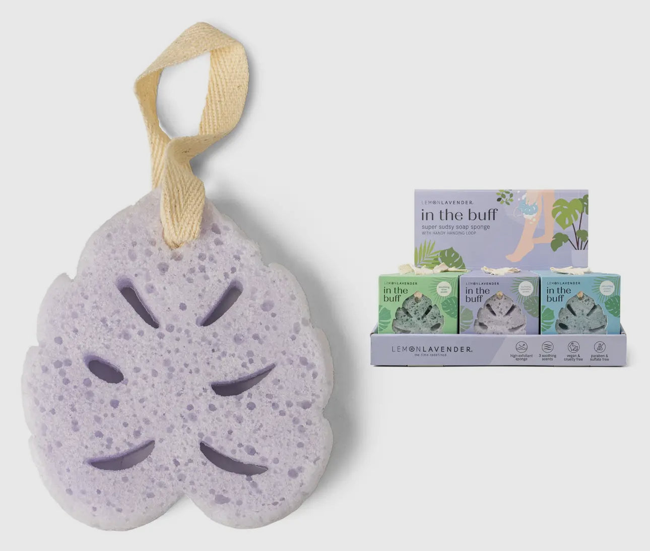 Lemon lavender buff soap sponge