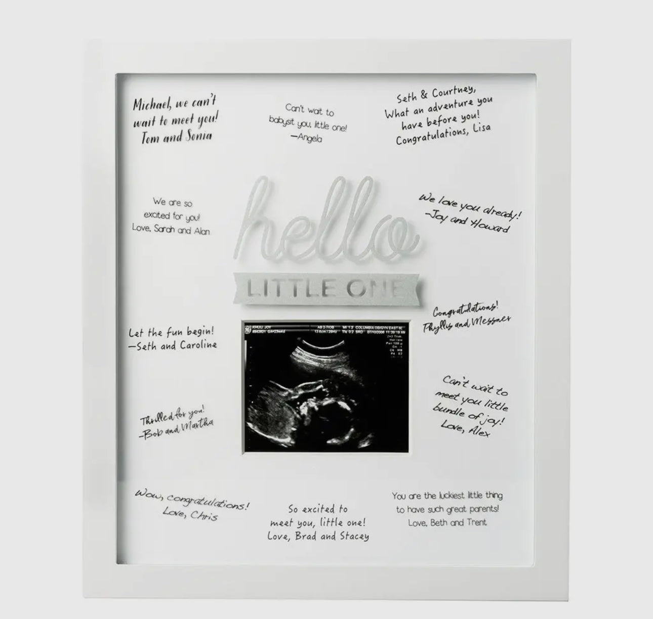 Hello little one sonogram guest book signature frame
