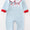 Blue striped Santa trio boys romper