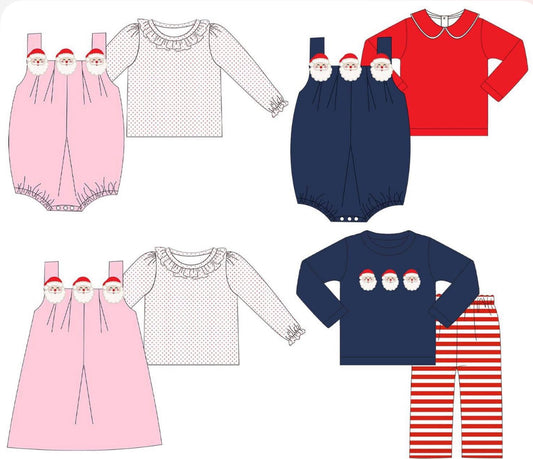 Santa trio pink bubble