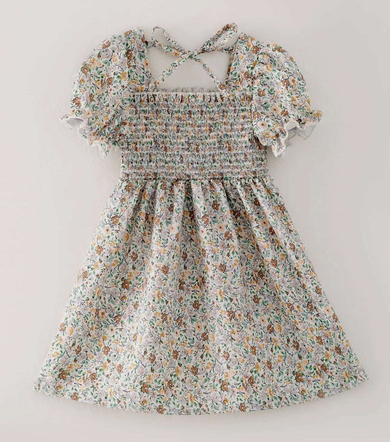 Floral ruffle girls dress