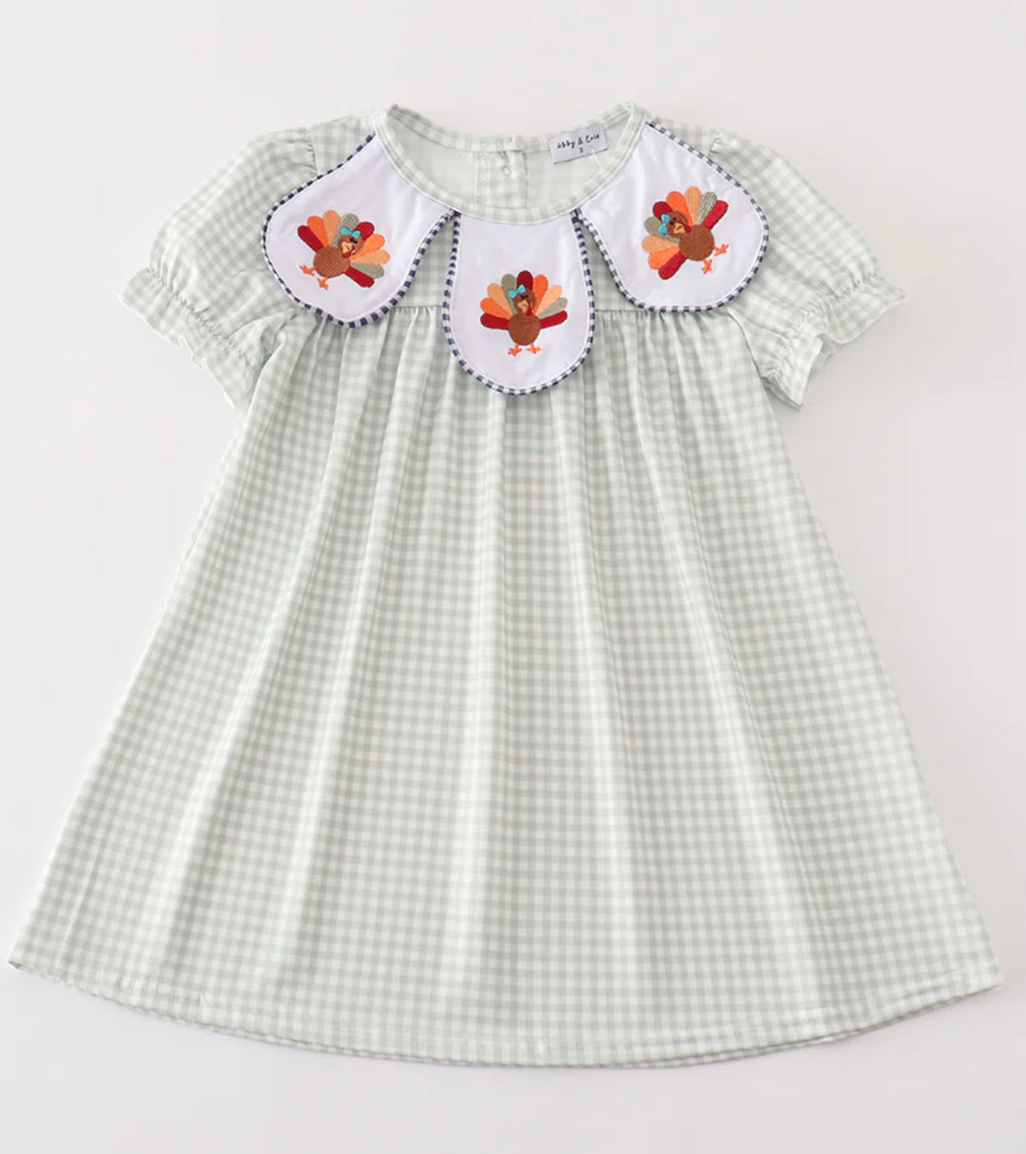 Sage gingham turkey dress