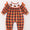 Orange plaid turkey girls romper