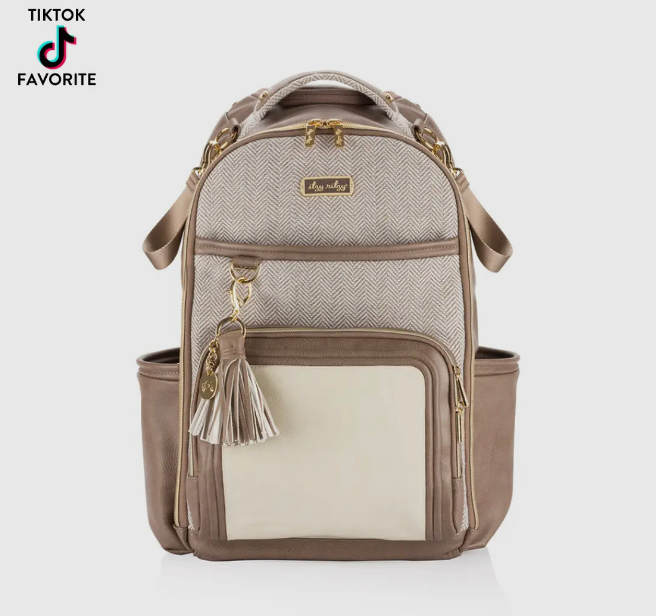 Itzy ritzy vanilla latte boss plus backpack diaper bag