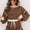 Brown long sleeve skort set- L