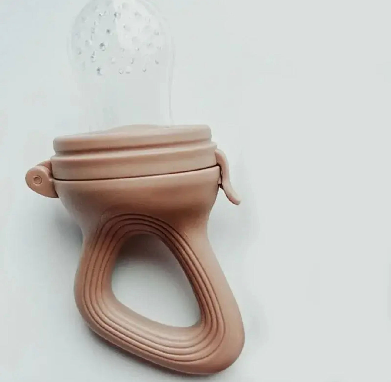 Silicone baby first foods feeder with top