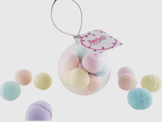 Ornament globe bath bombs