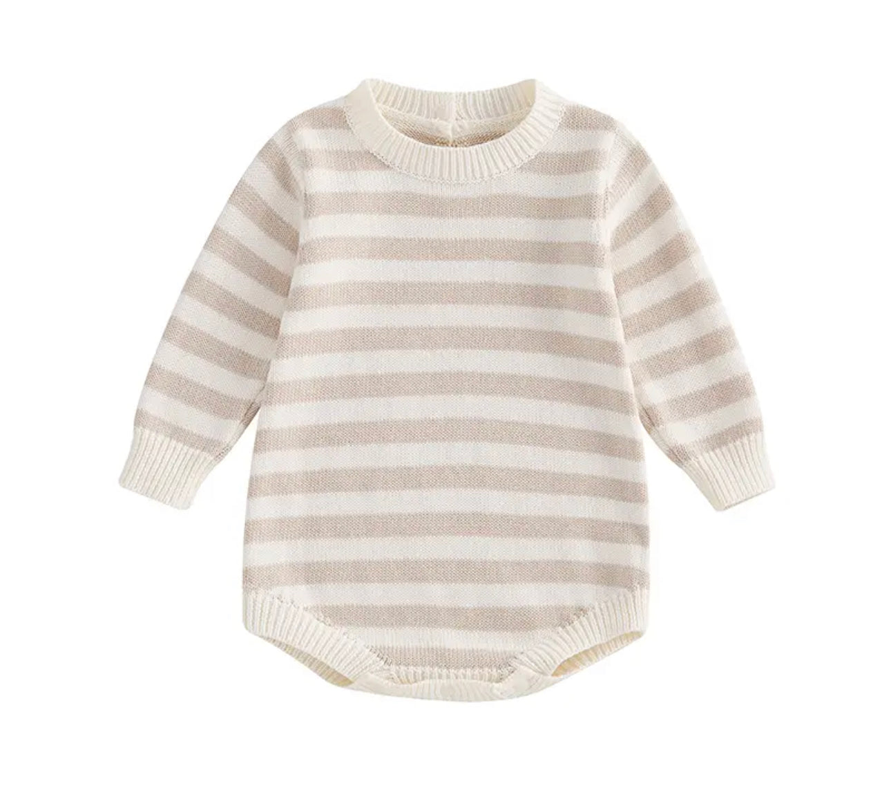 Knit sweater striped romper