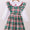 Plaid ruffle girls dress set