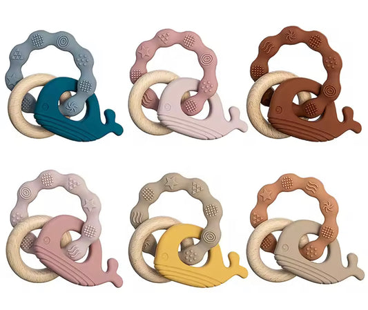 Whale teether rings