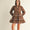 Tiered floral brown dress