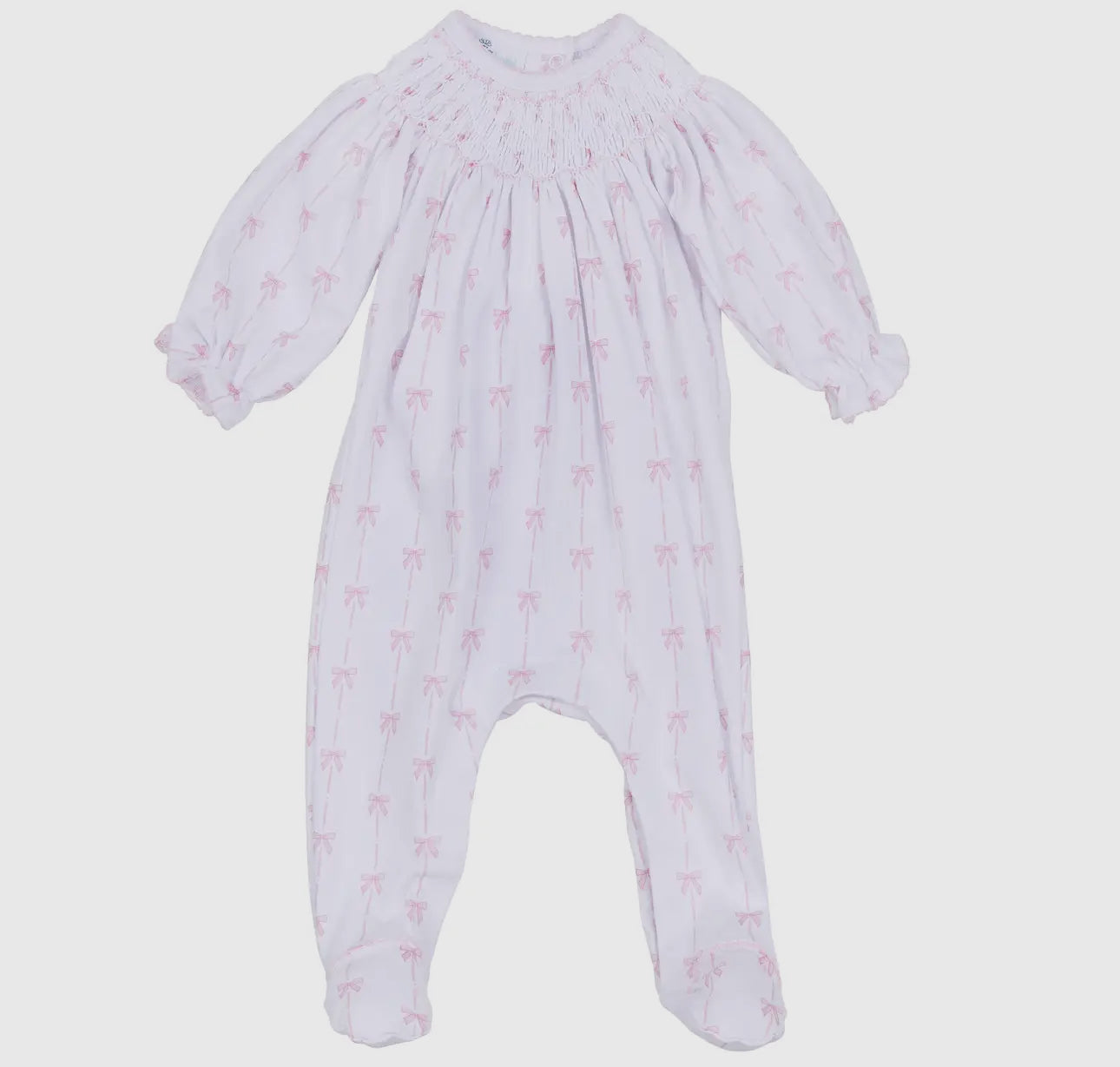 Amelia’s bow smocked footie