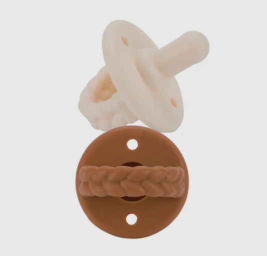 Itzy ritzy pacifier set coconut + toffee