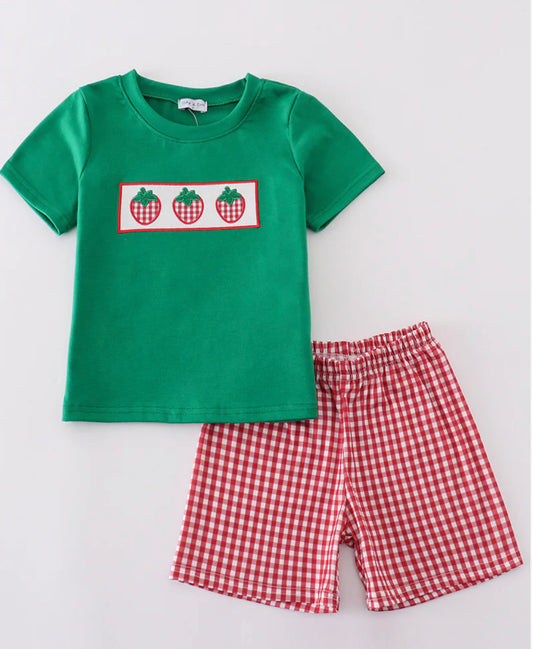 Strawberry boys short set