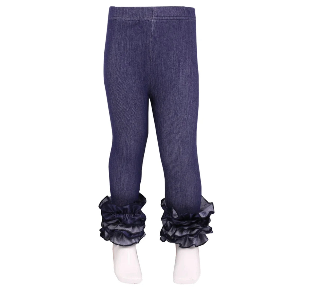 Denim Ruffle icing leggings
