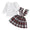 White plaid suspender dress