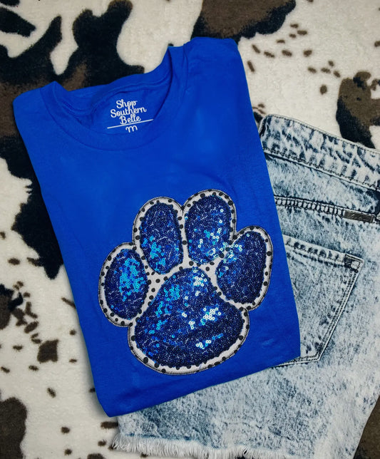 Paw print sequin tee