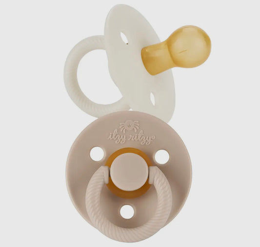Itzy soother paci set- coconut + toast